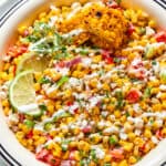 A bowl of Mexican corn salad.