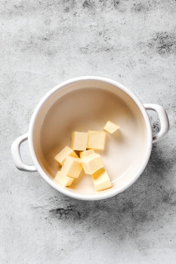 Butter melting in a pot.