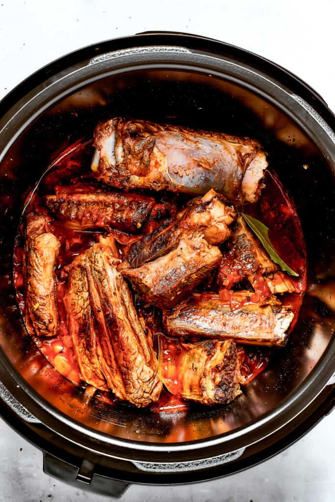 Cooked short ribs in the instant pot.