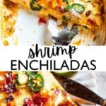 shrimp enchiladas pinterest image.