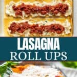 Lasagna roll ups Pinterest image.