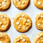 Nine cookies arranged neatly on a white background.
