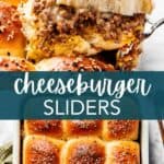 Cheeseburger sliders Pinterest image.