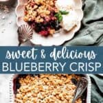 Blueberry Crisp Pinterest image.