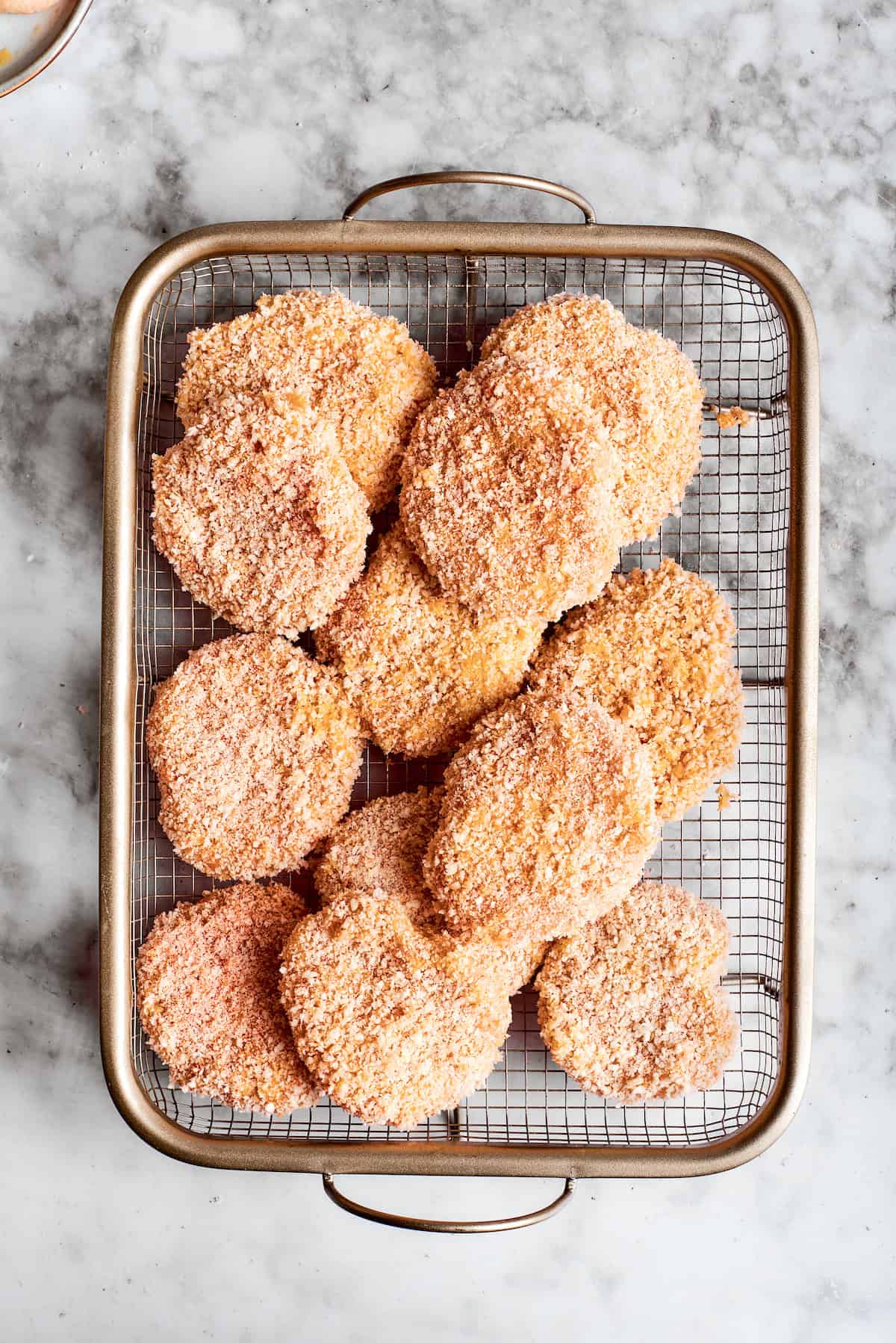 Chicken nuggets in a basket.