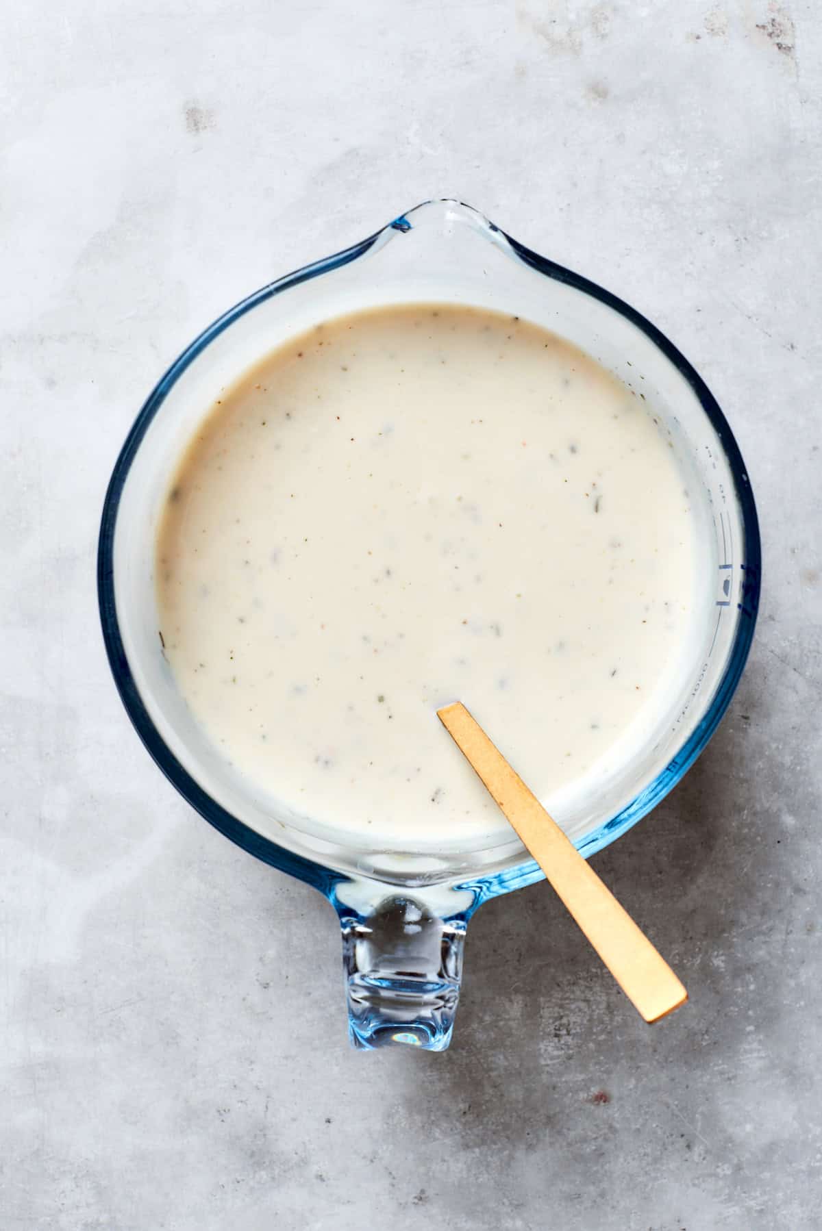 The creamy soup mix is combined.