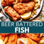 Beer batter fish Pinterest image.