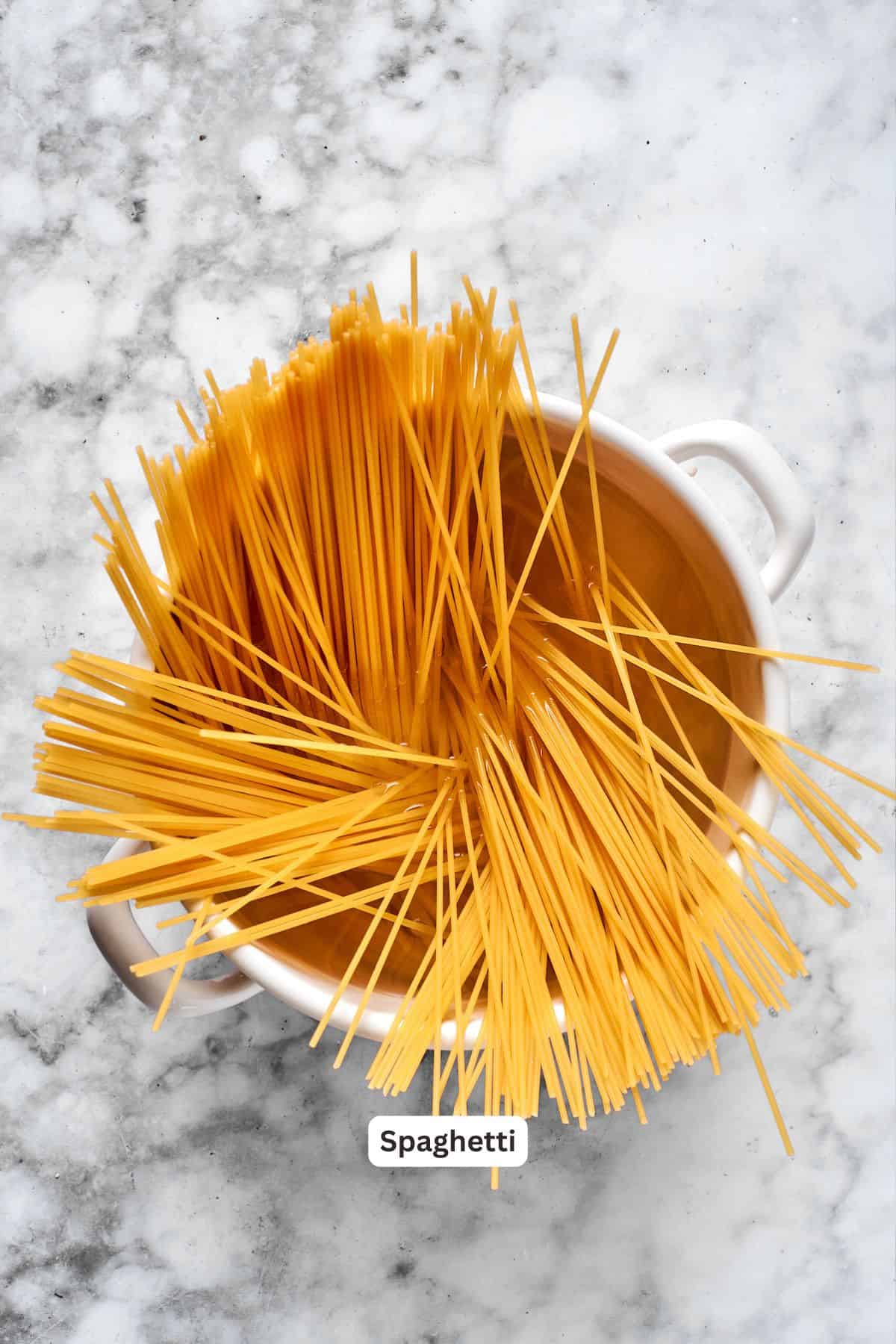 Spaghetti in a pot.