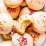 Close-up of anginetti cookies served on a platter.