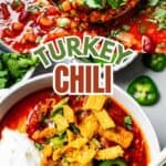 Turkey Chili Pinterest image.