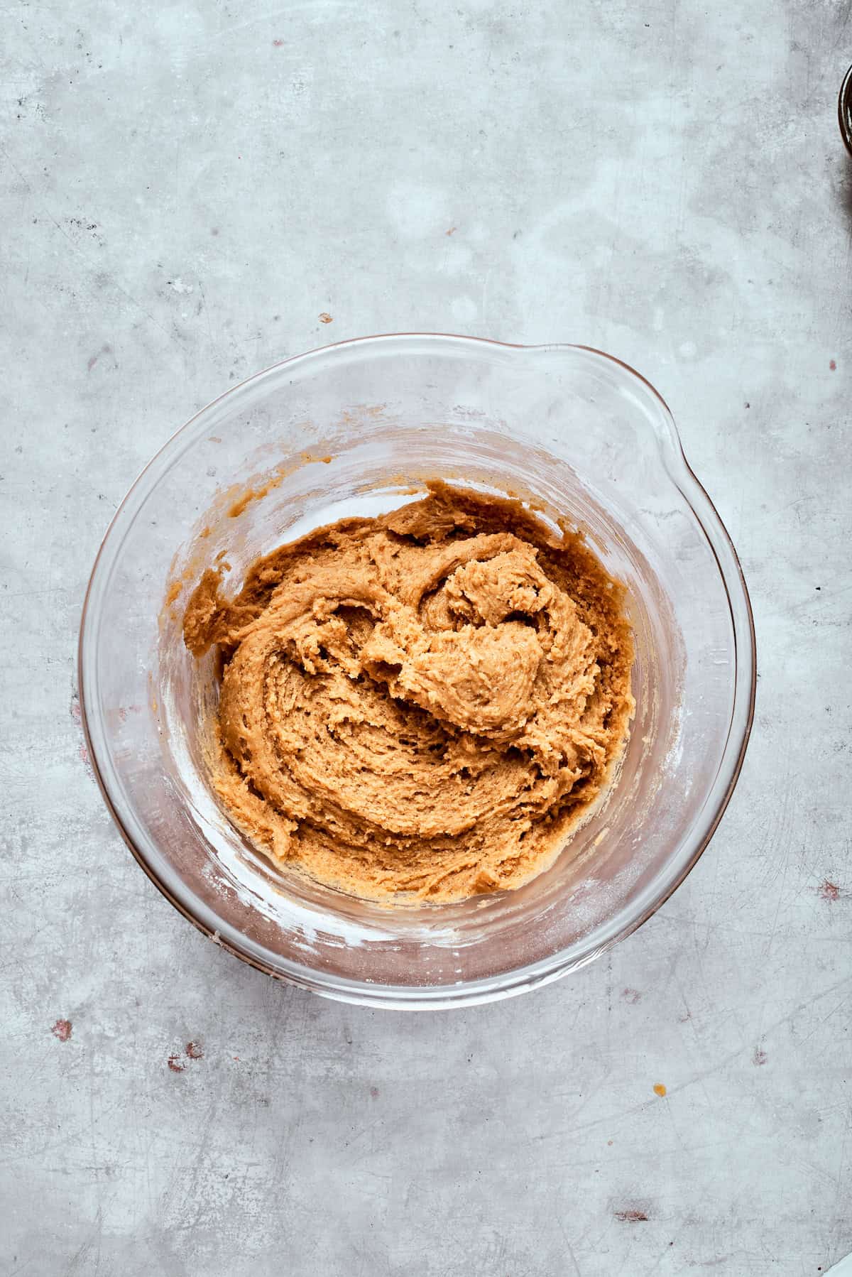 A bowl of cookie dough.