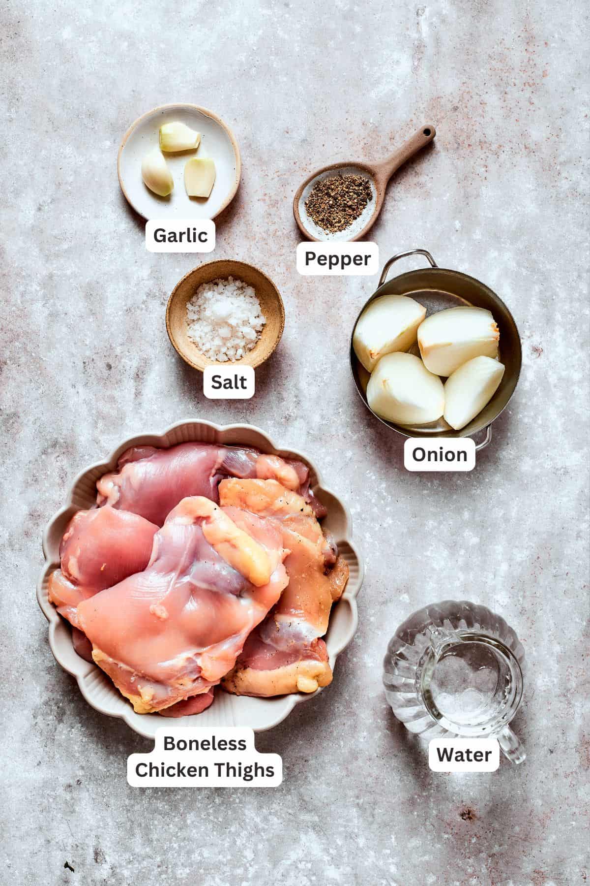 Ingredients for chicken pot pie filling.