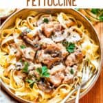 Chicken Marsala Fettuccine Pin image.