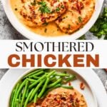 Smothered chicken Pin image.