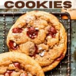 Brown Butter Chocolate Chip Cookies Pinterest image with text overlay.