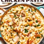 Garlic Parmesan chicken pasta Pinterest image.