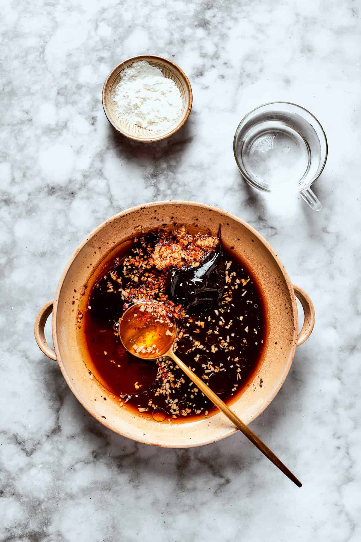 Teriyaki sauce ingredients in a bowl.