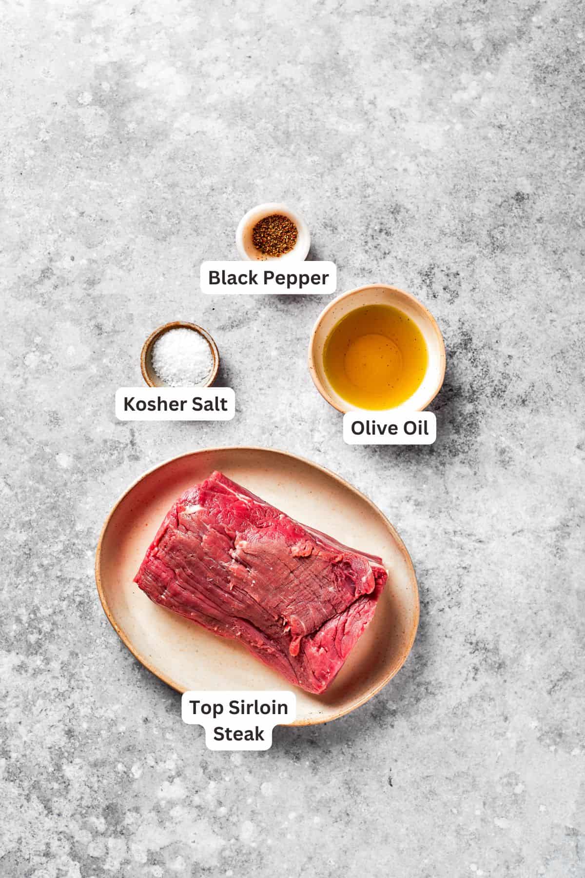 Steak and seasonings are text-labeled for steak and eggs.