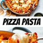 Pizza pasta long Pinterest sharing image.