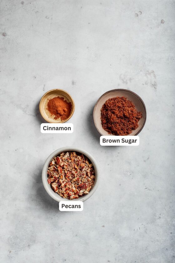 Filling ingredients for sock it to me cake text-labeled.